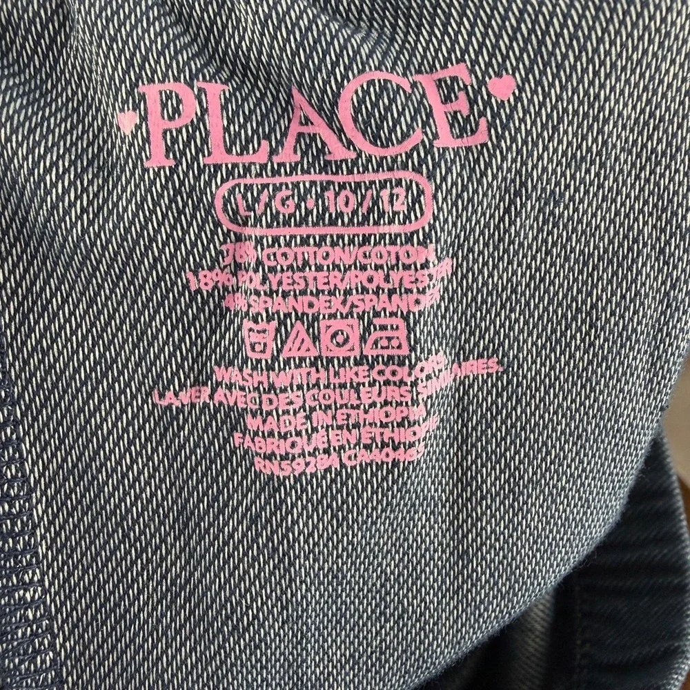The Children's‎ Place Girls Denim Leggings Dark Indigo Blue Jeggings L 10/12